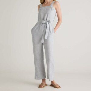 NWT Quince 100% European Linen Square Neck Jumpsuit, Size Small